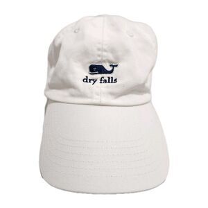 Vineyard Vines Dry Falls White & Navy Cotton Ball Cap Preppy Casual Minimalist